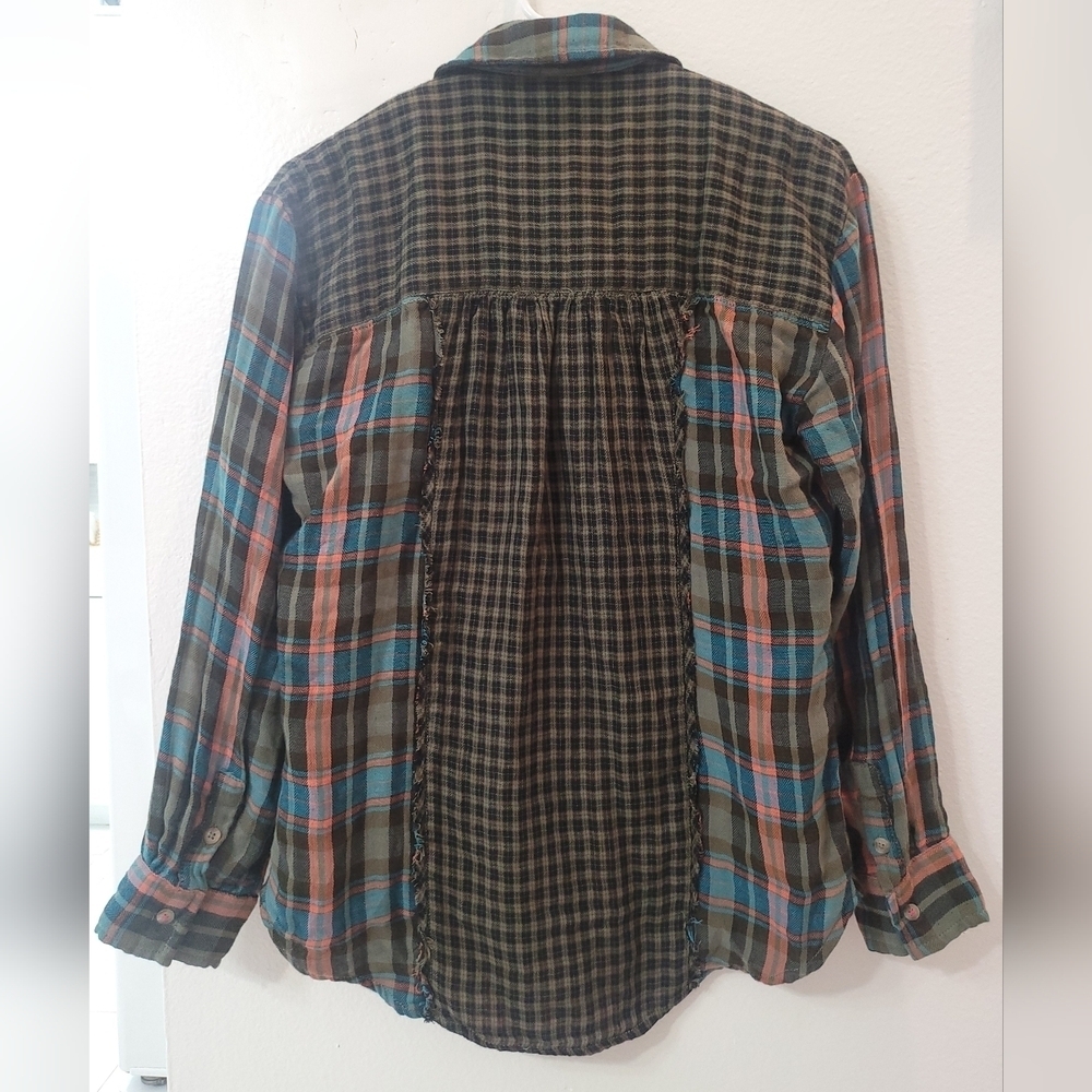 Pilcro By Anthropologie  Women's Multicolor Plaid Button-Down Shirt Size Xs - Picture 5 of 8